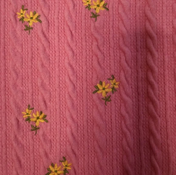 ZARA Floral Embroidery Cable Knit Mini Tank Dress - Picture 4 of 9